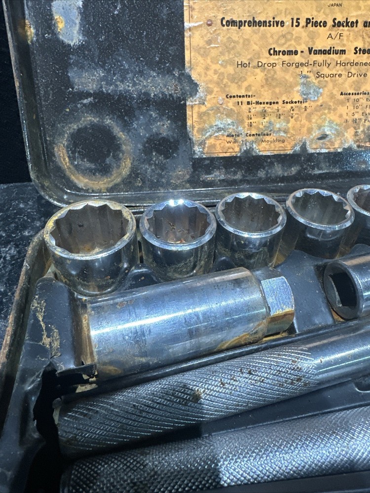 Vintage Tool Star Japan 15-piece socket and attachment set Ref Cs7