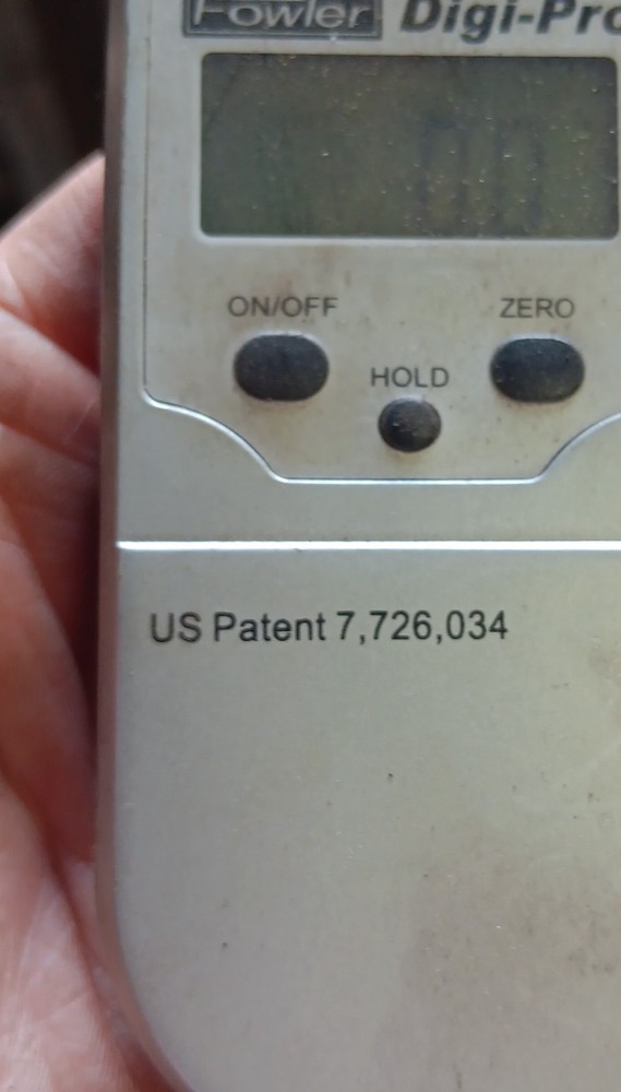 Fowler Digi-Pro Digital Protractor Angle Measurement Tool US Patent 7,726,034