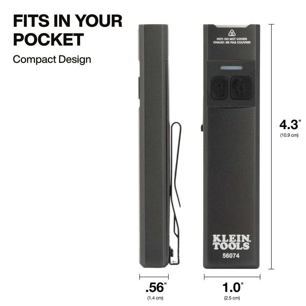 Klein Tools 56074 Rechargeable Slim-Profile LED Pocket Flashlight with Laser