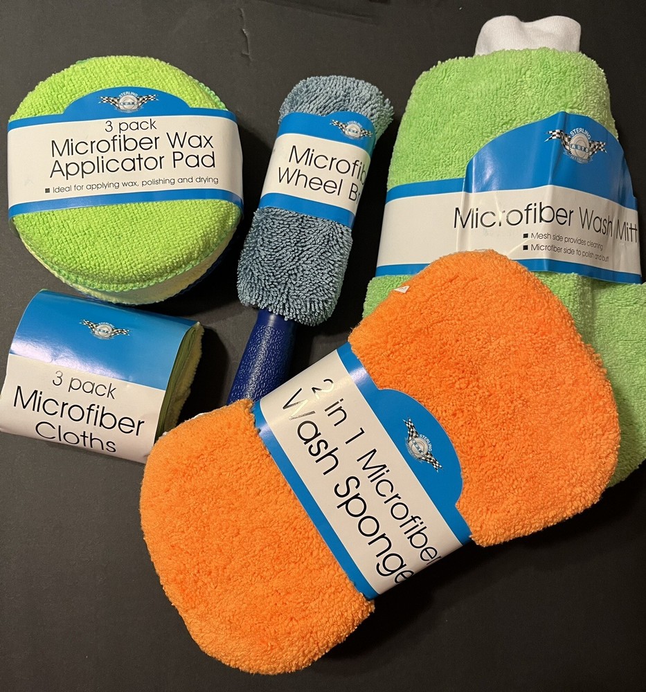 9 Piece Microfiber Car Cleaning Kit