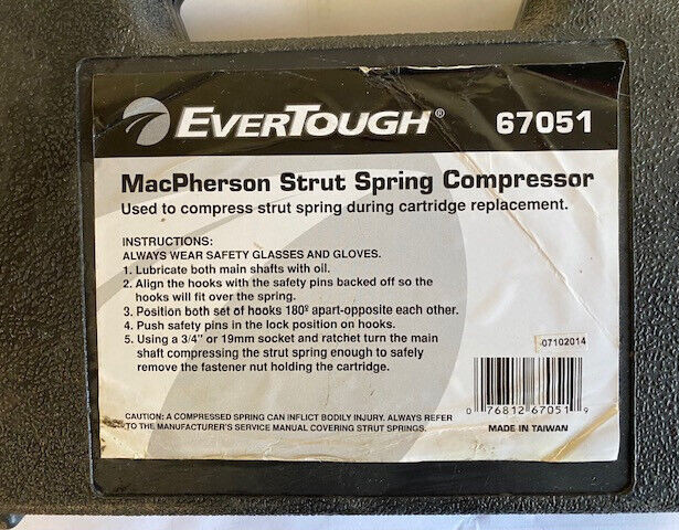 EverTough 67051 MacPherson Strut Spring Compressor With Plastic Case