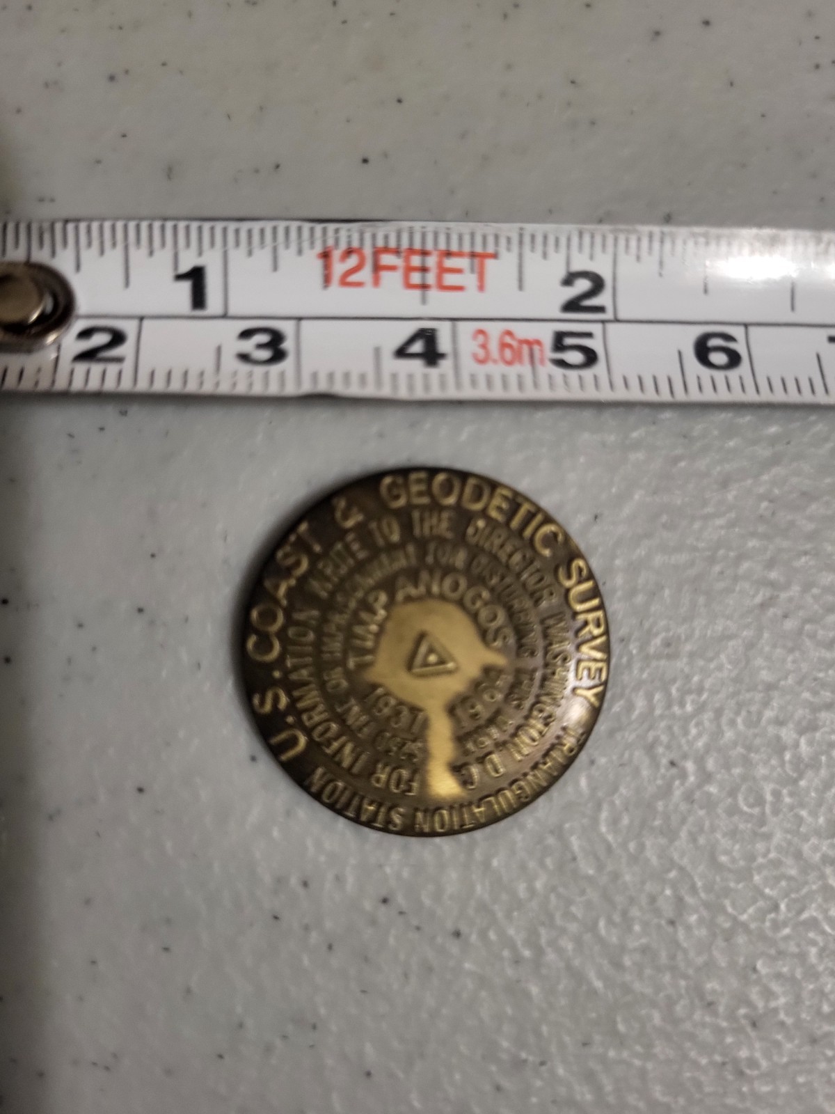 TIMPANOGOS CAVE Triangulation Station Coast Geodetic Survey 1964 lapel hat pin