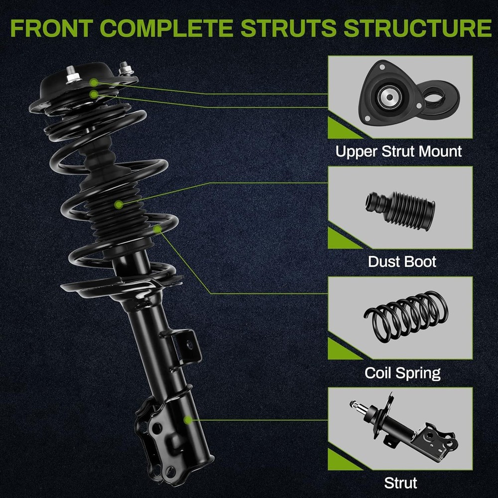 Front Pair Complete Quick Struts Compatible with 2011-2016 Hyundai Elantra