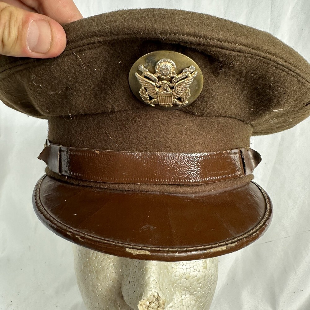 WWII US Army Wool Visor Hat Original Size 7