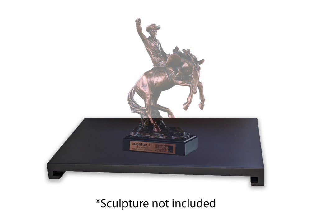 Custom Size, Hard Maple Returned ends Display Base - Flat Black enamel finish