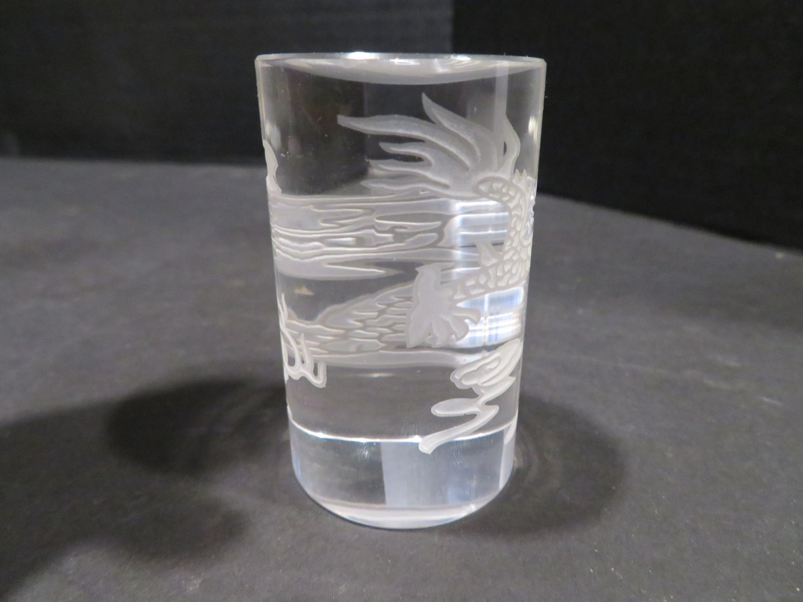 Etched Glass Dragon Roulette Win Marker - Glass Roulette Dolly Win Marker -