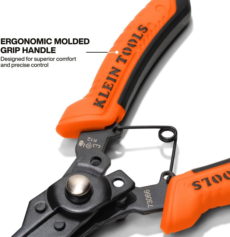 Klein Tools 73066 Convertible Snap Ring Pliers Set, 6-in-1 Internal External Cli