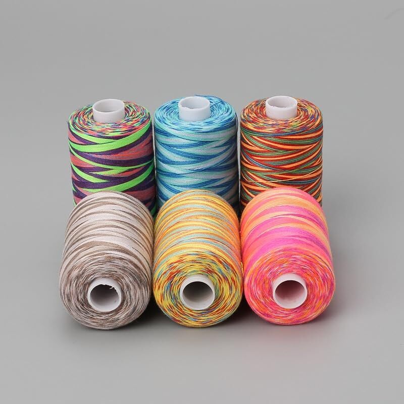5Pcs Multicolor Thread Set 5 Spools Polyester Embroidery Sewing Thread