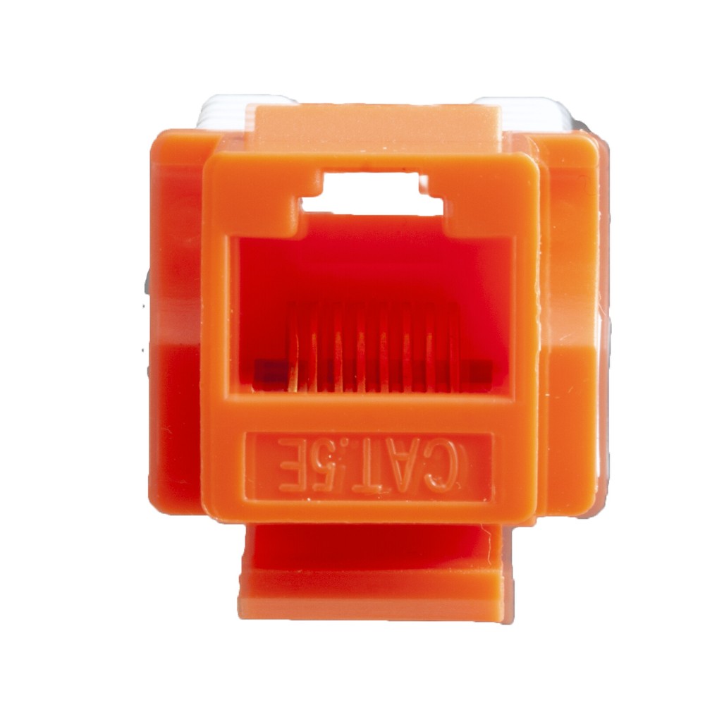 12 Pack Cat-5E 110 Punch SlimLine Keystone Data Jack in ORANGE Computer Network