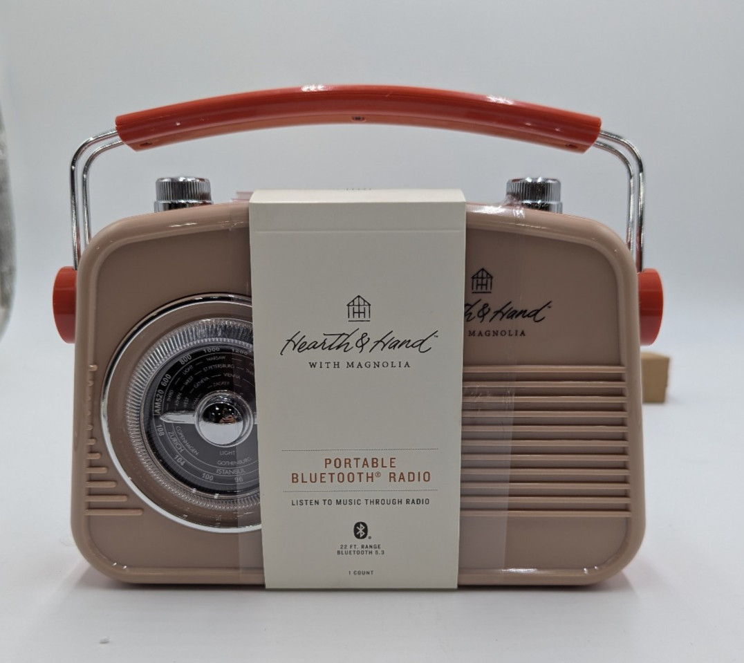 Retro Portable AM/FM Bluetooth Radio Tonal Orange: Hearth & Hand™ with Magnolia,
