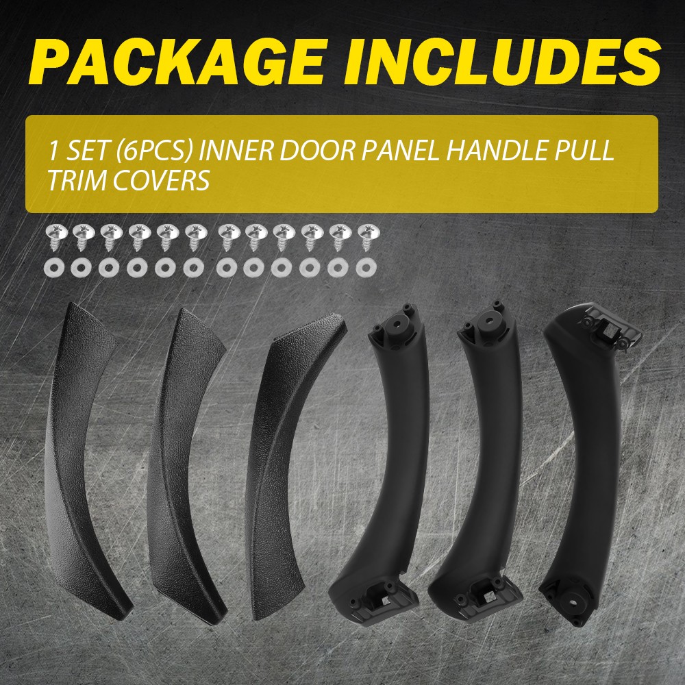 6PCS/Set Interior Door Pull Handle Trim Cover For 2005-2013 BMW E90/E91/E92/E93