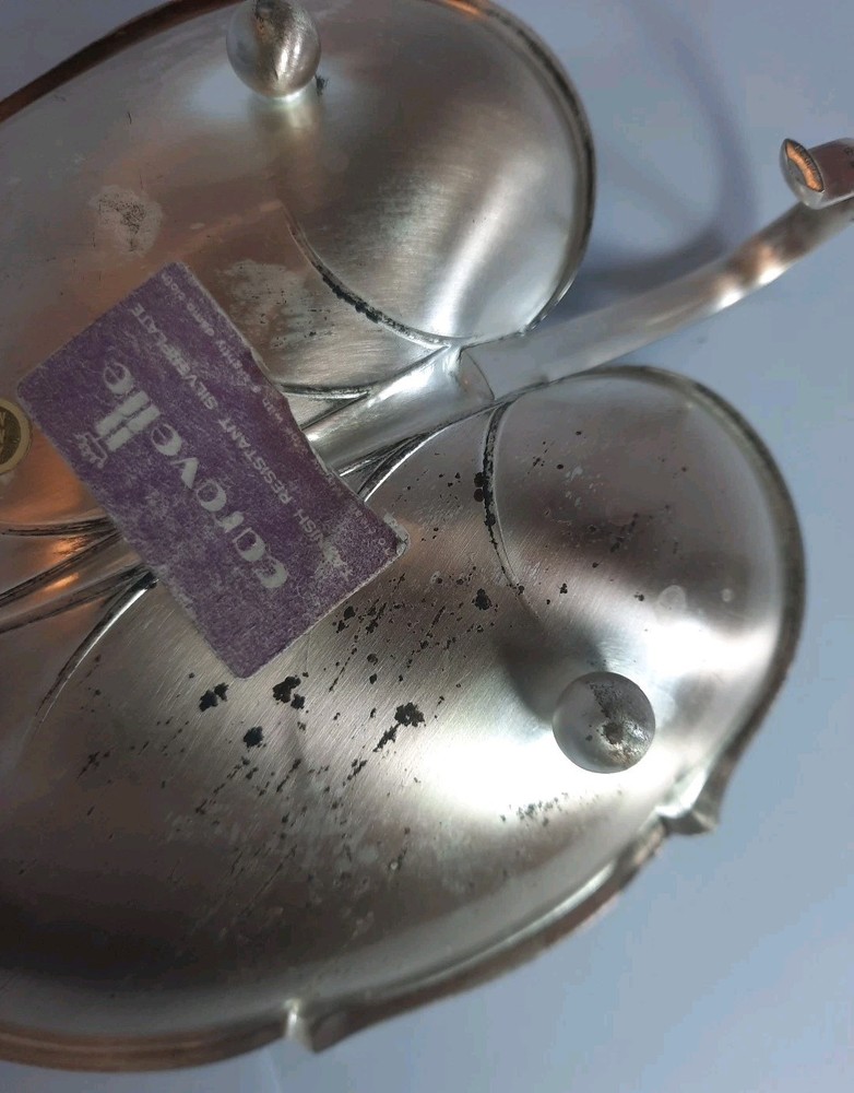 Vintage Silver Plated Leaf Shaped Footed Dish Candy dish Made In Western Germany