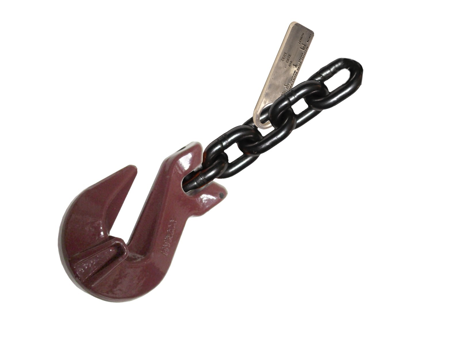 9/32" Lifting Chain 3 FT Grade 80 Single Leg Grab Hook Tagged Overhead USA