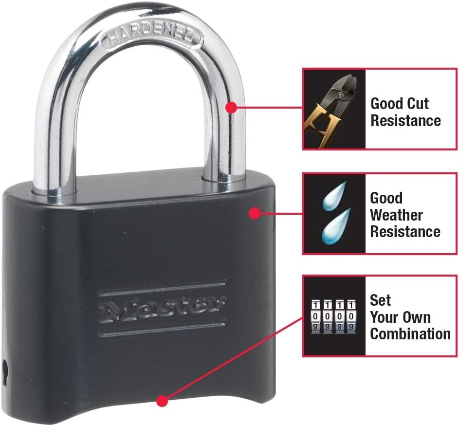 Master 178D Lock, Set Your Own Combination Lock, Weatherproof Code Lock