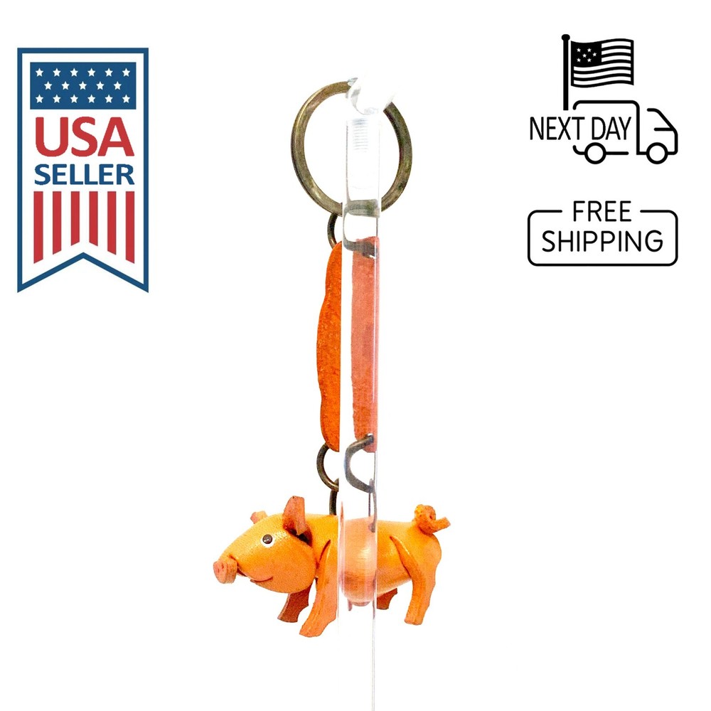 Pig Handmade Leather Keyring