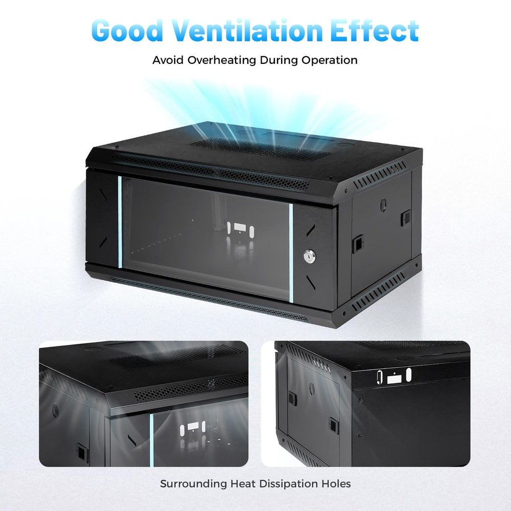 4U Server Cabinet Case Wall Mounted Network Server Data Cabinet Enclosure Rack