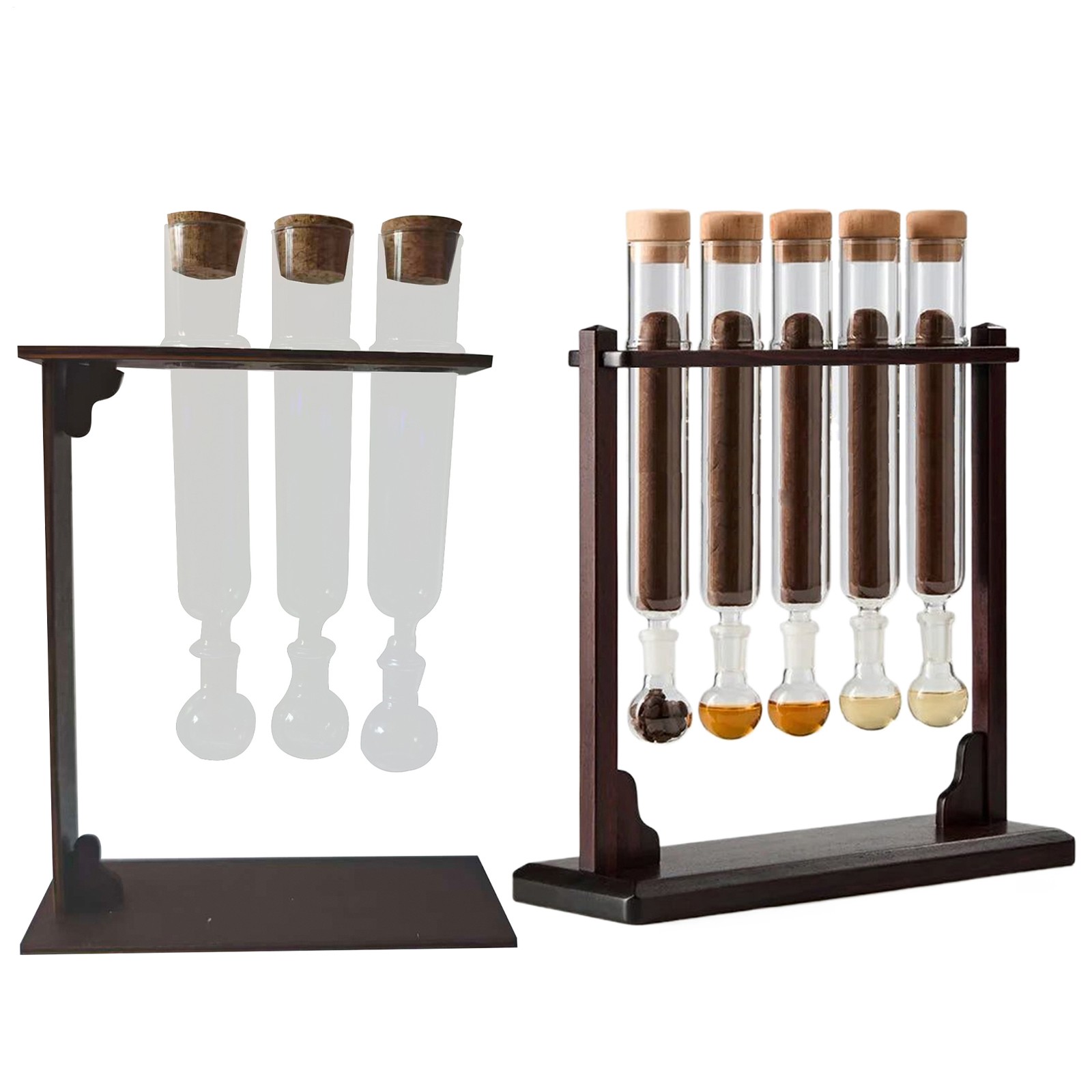 Cigar Humidor Aroma Diffuser Wood & Glass Tube Set Flavor Infuser