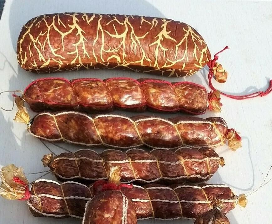 10 pcs. of Craft TEXTILE Sausage Casings, for 3.3 lbs Salami Sausage, Ø3" x 16"