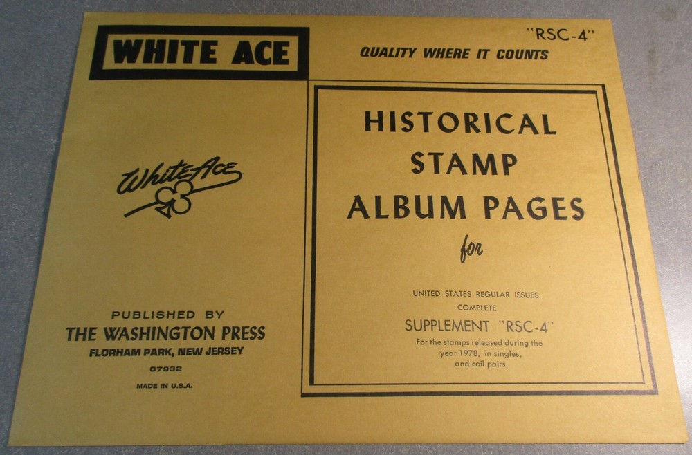 WHITEACE RSC-4 HISTORICAL STAMP ALBUM PAGES STAMPS RELEASED 1978 W/FREE SHP.