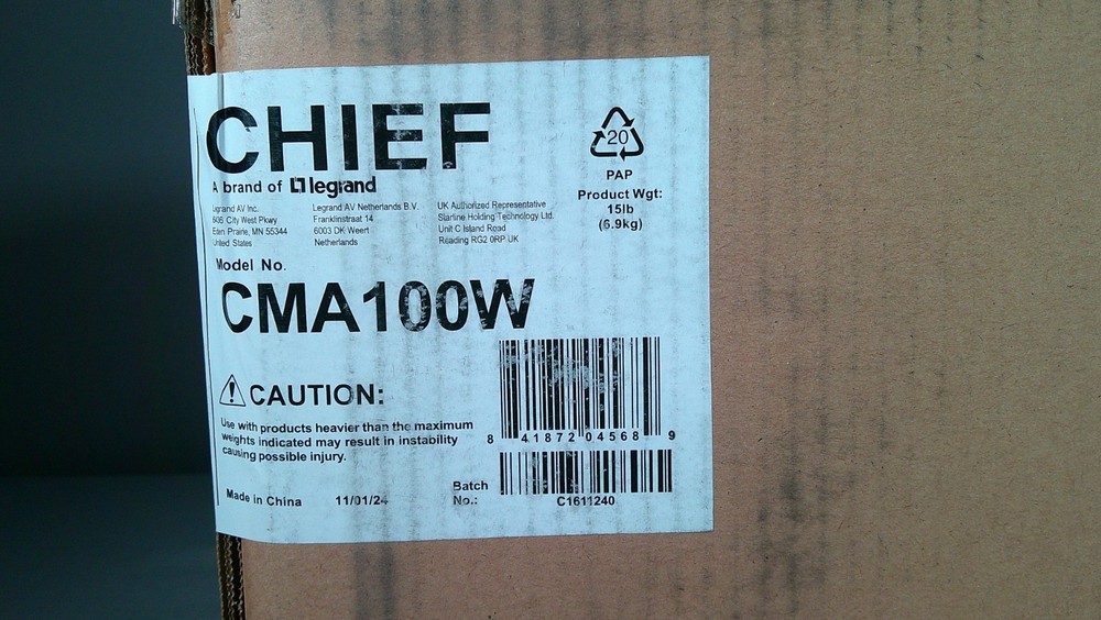 CHIEF CMA 100W NEW OPEN BOX