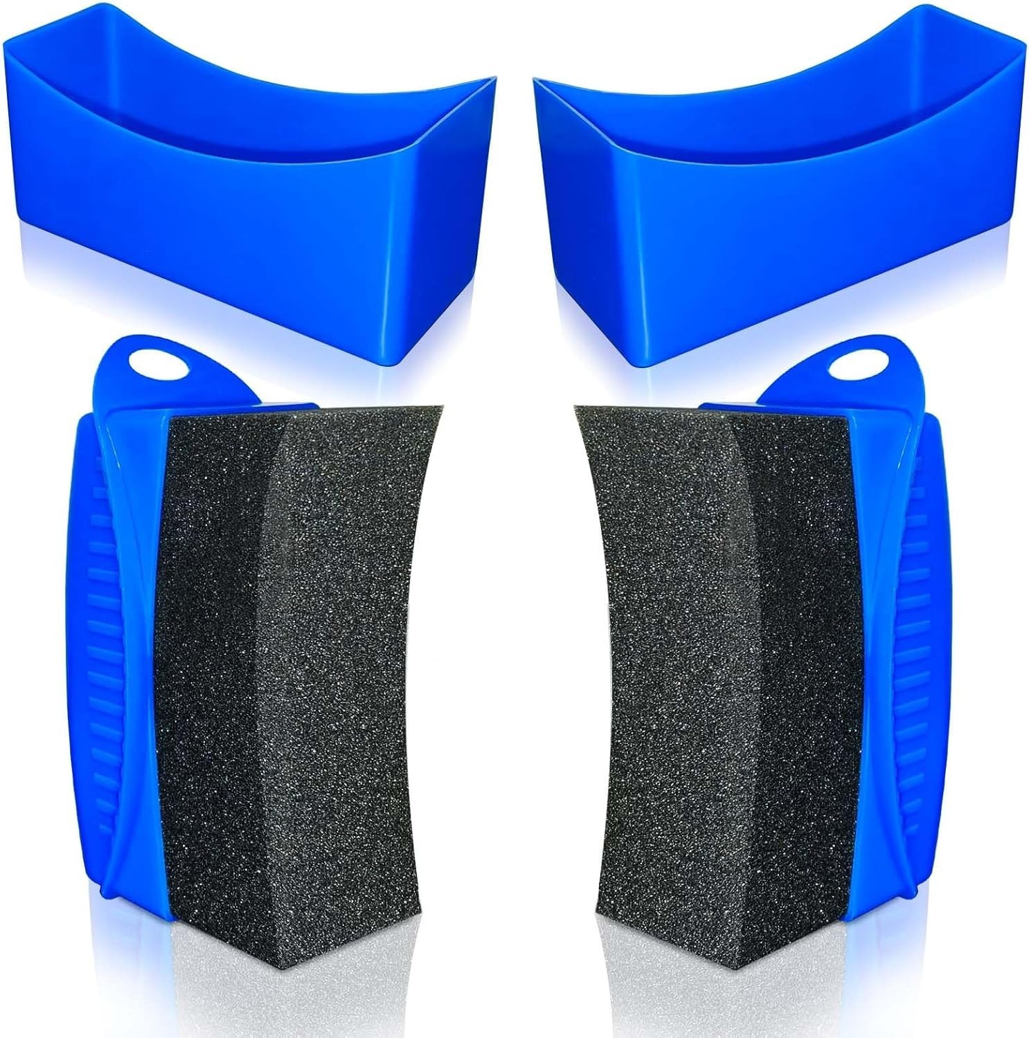 2 Pack Tire Shine Applicator Pads, Reusable Tire Dressing Applicator Sponge, Cur