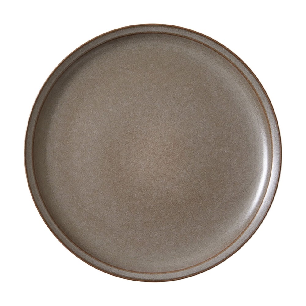 Brown 12-Piece Durable Stoneware Dinnerware Set Dinner Plates Salad Plates