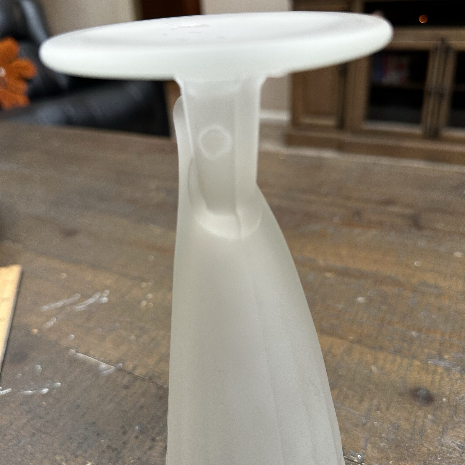 Set of 2 Frosted Glass Viking Horn Mugs Footed Goblet Style Horn Cups 8” Tall