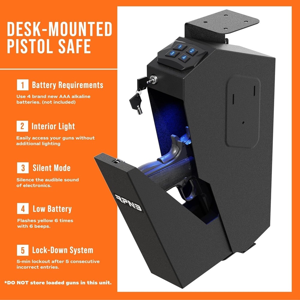 Secure Handgun Vault, Mountable Design=