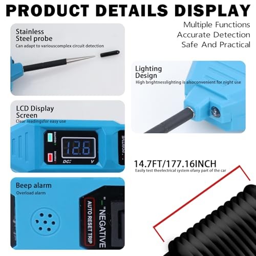 Blue Multifunctional Car Circuit Tester - Component Activation Electrical Tester