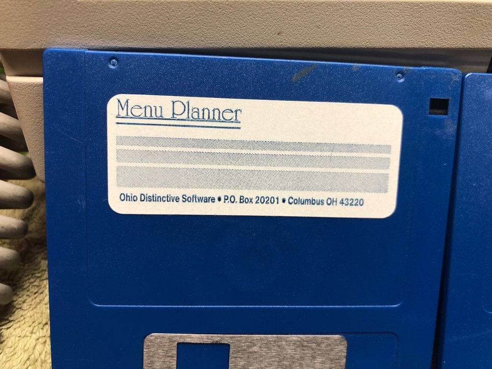Menu Planner Software 3-1/2" disks