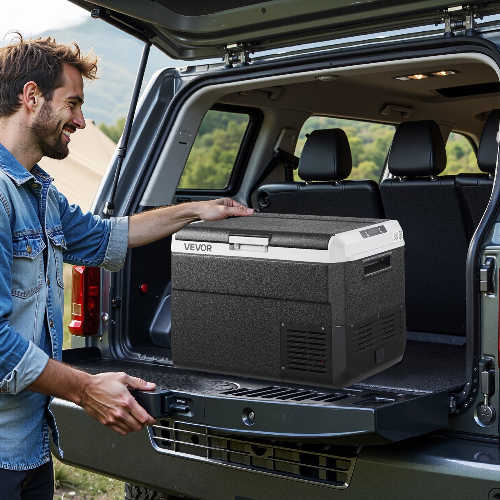 VEVOR 12V Car Refrigerator Portable Freezer 52.8QT Electric Cooler for Camping