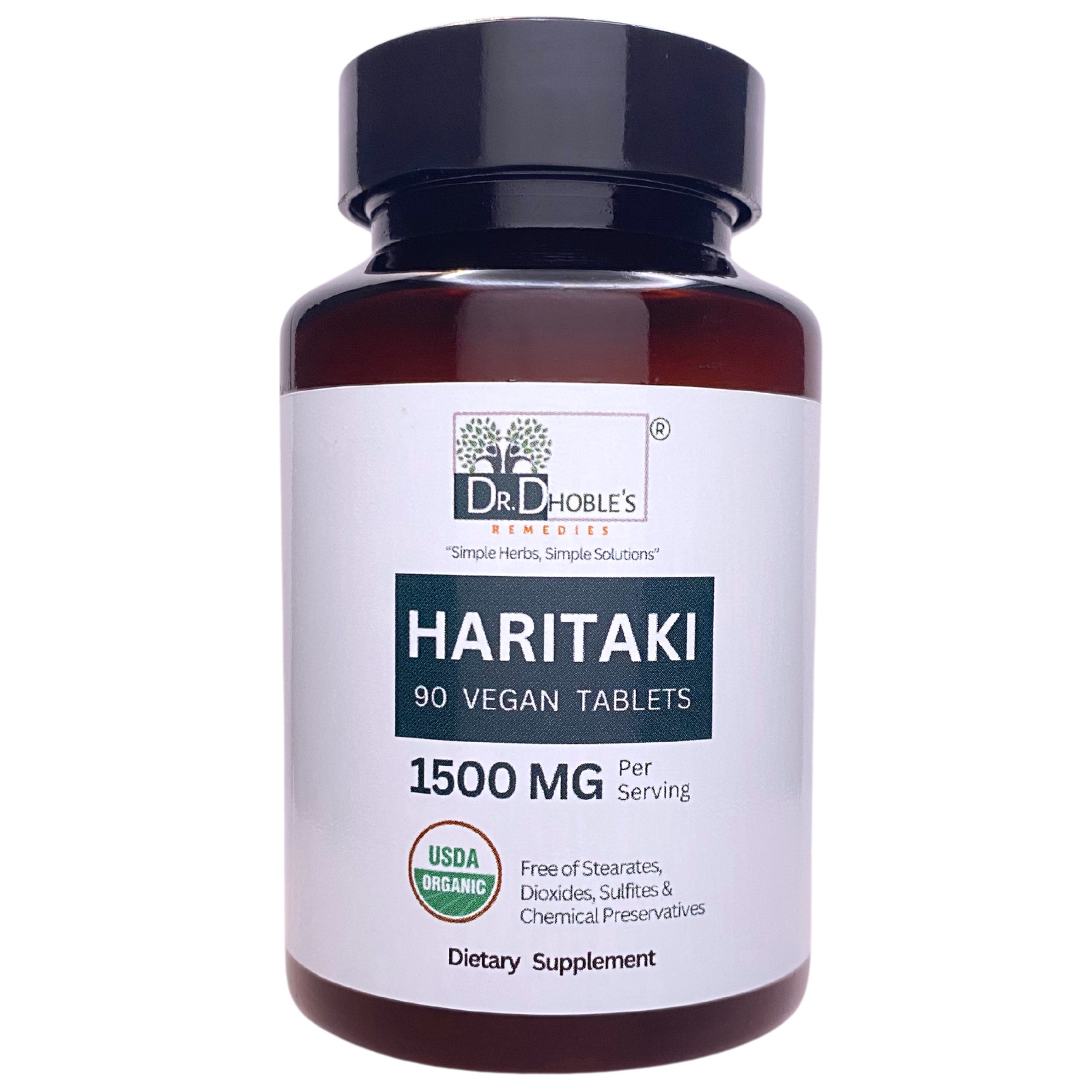 Dr. Dhoble's Remedies USDA Organic Haritaki, No Extract, Vegan 90 Tablets