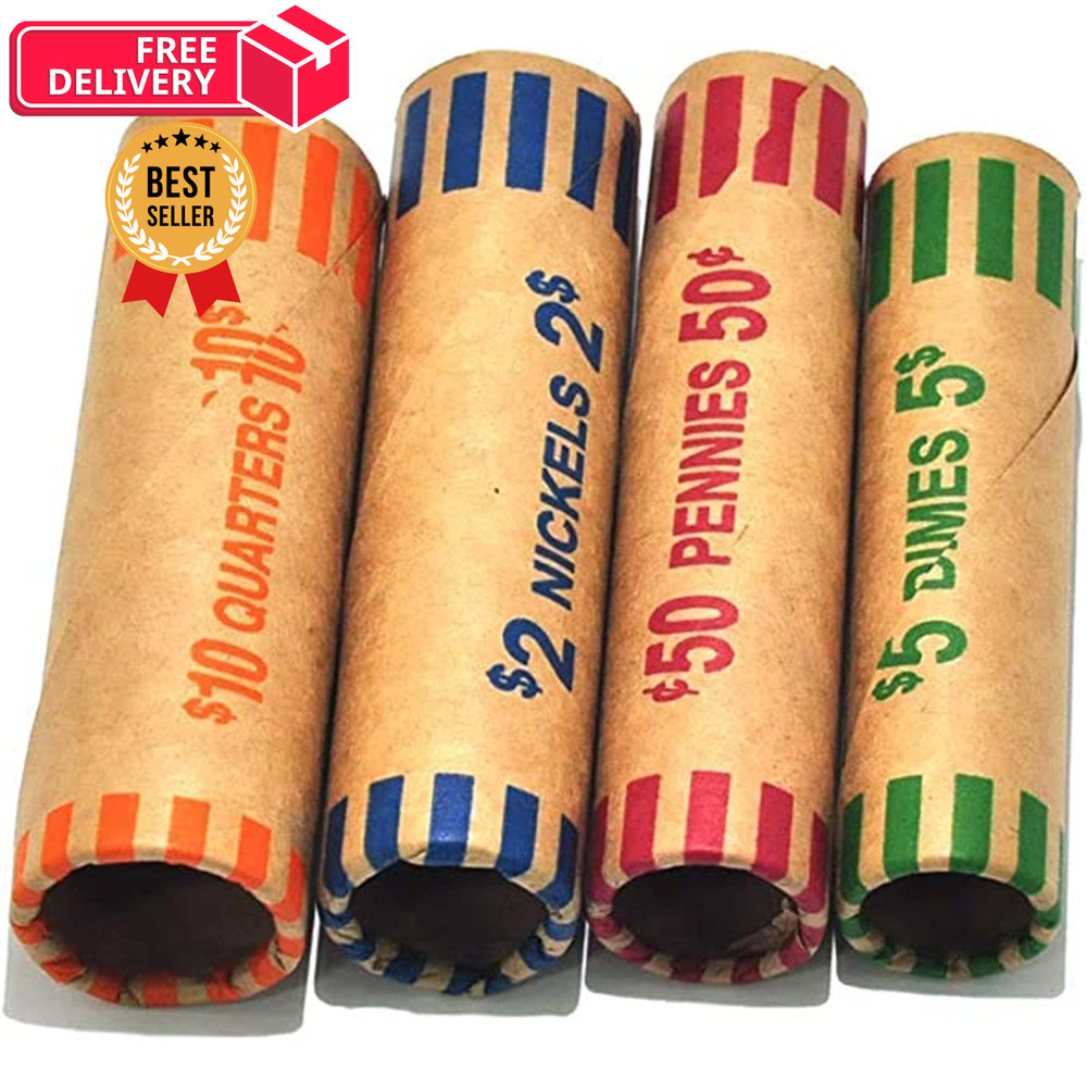 L LIKED Preformed Coin Wrappers Rolls (128 Assorted) - 128 Assorted, Assorted