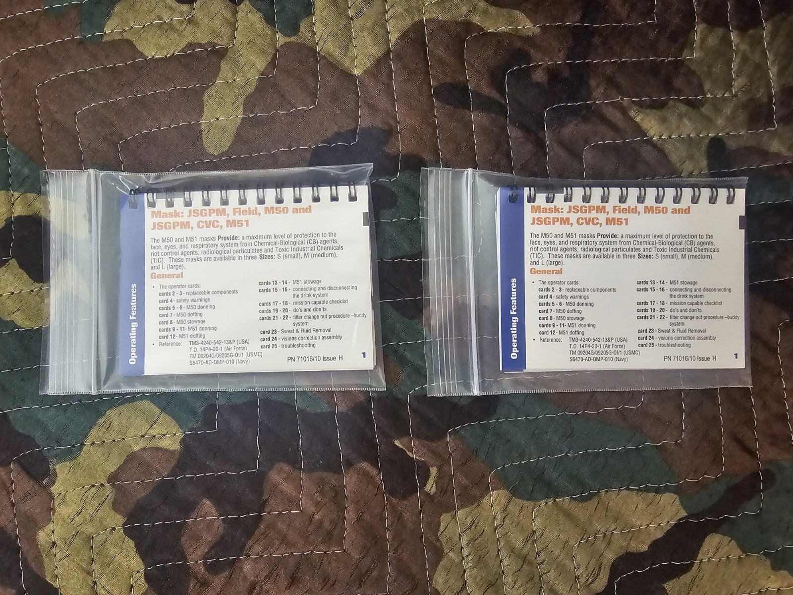 New! (2) M50/M51 OPERATOR CARDS