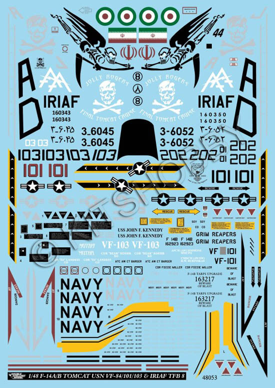 DXM decal 1/48 USN F-14 Tomcat Collection 1 (VF-84 / VF-101 / VF-103 & IRIAF)