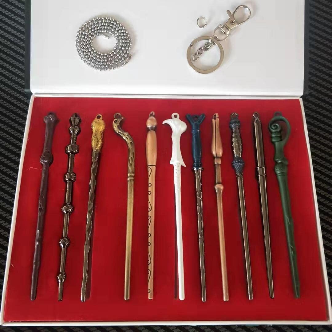 11Pcs Harry Potter Wand Sets Cosplay Luna Hermione Dumbledore Ron Krum Kid Gifts