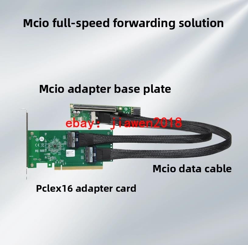 2 Port MCIO 8I To PCIe x16 Slot SFF-TA-1016 Adapter PCle 5.0 MCIO x16/x8 US