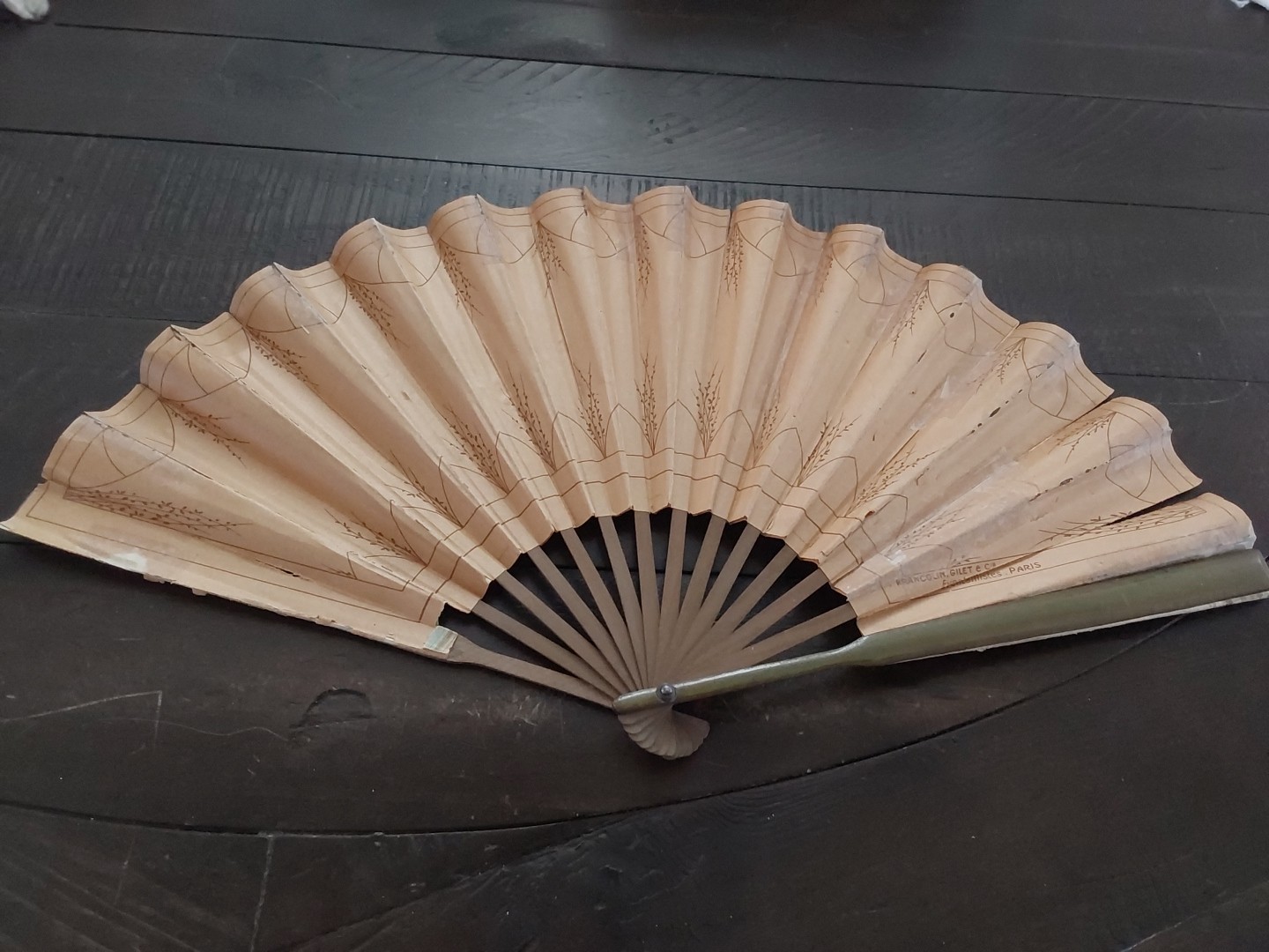 Grand Hotel Paris France 1890s Folding Hand Fan