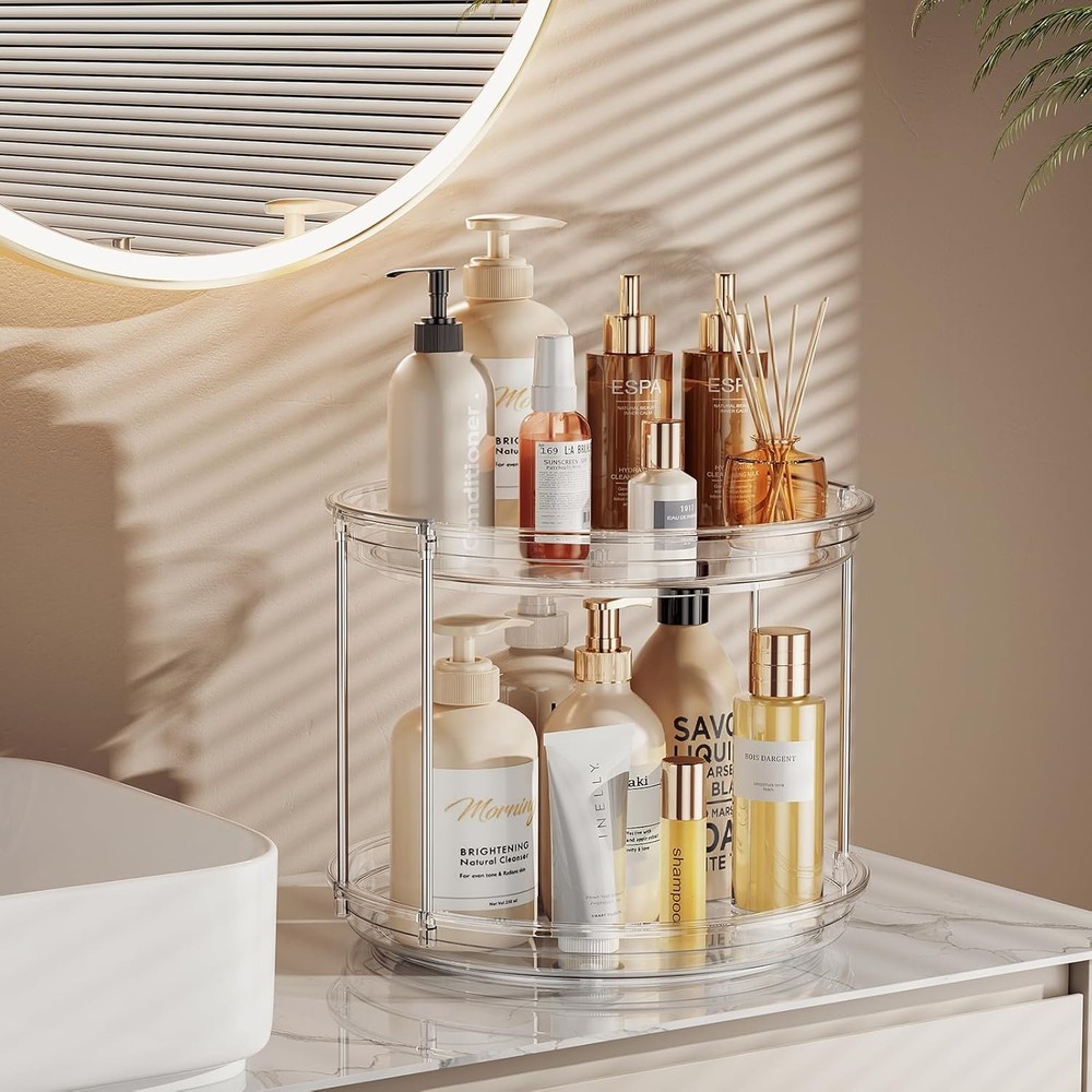 Double-Layer Rotating Condiment Rack,9.25 inches in diameter,multi-purpose.