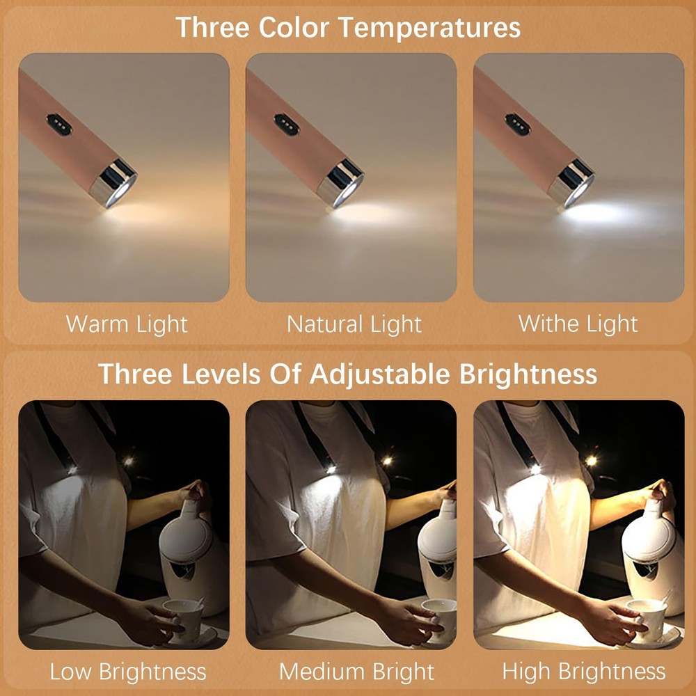 LED Neck Reading Light, 3-Color & 3-Brightness Adjustable Bendable Neck Light...
