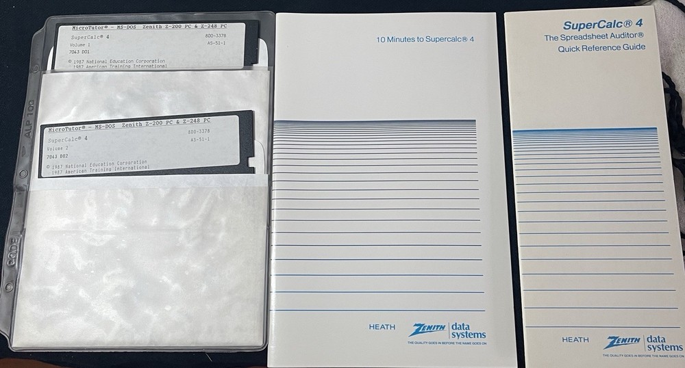 Software & Manuels for SuperCalc 4 Published by Zenith Data Systems New Sealed