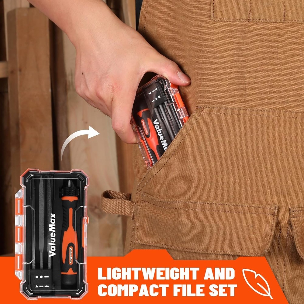 7PCS Interchangeable Needle File Set, Small File Set Includes Flat, Flat Ward...