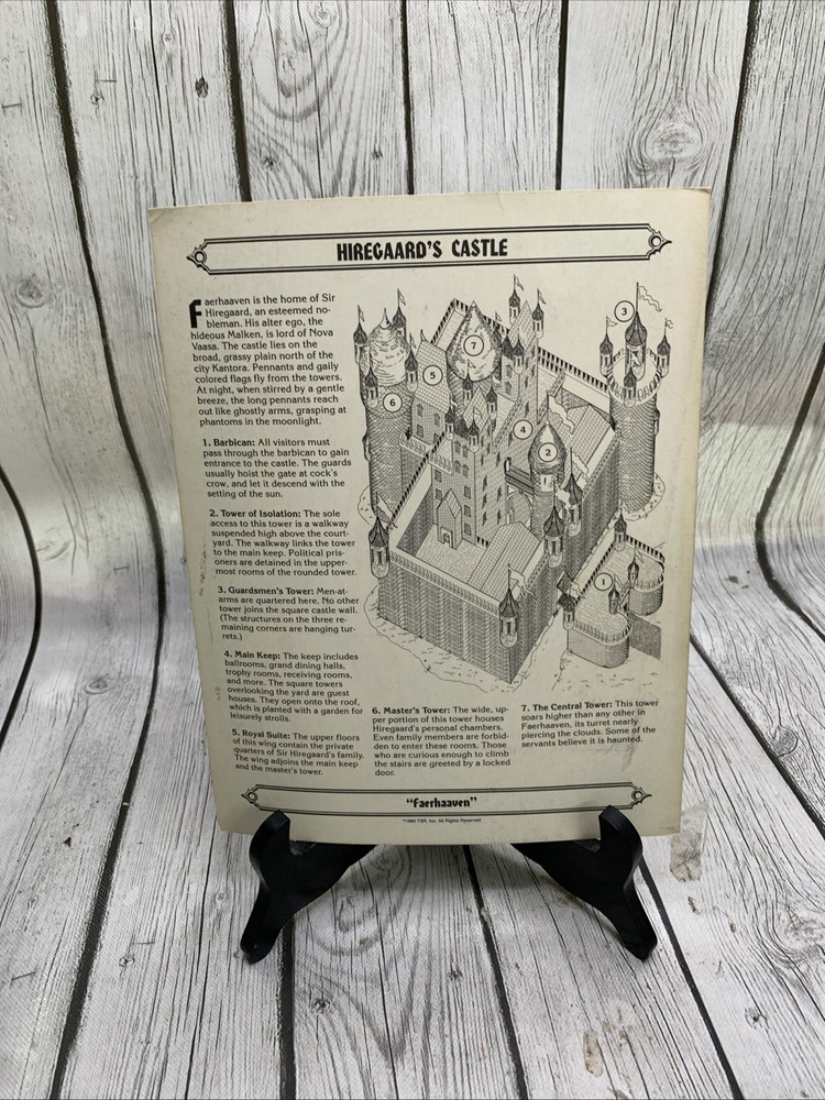 D&D Hiregaards Castle Map/Guide 1990 TSR Campaign Setting Accessory ￼