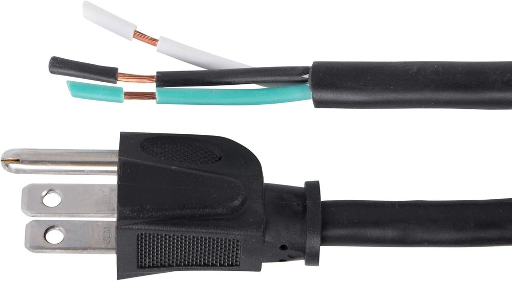 Versatile 6ft 3-Wire 15A Appliance Power Cord - Efficient & Easy Replacement