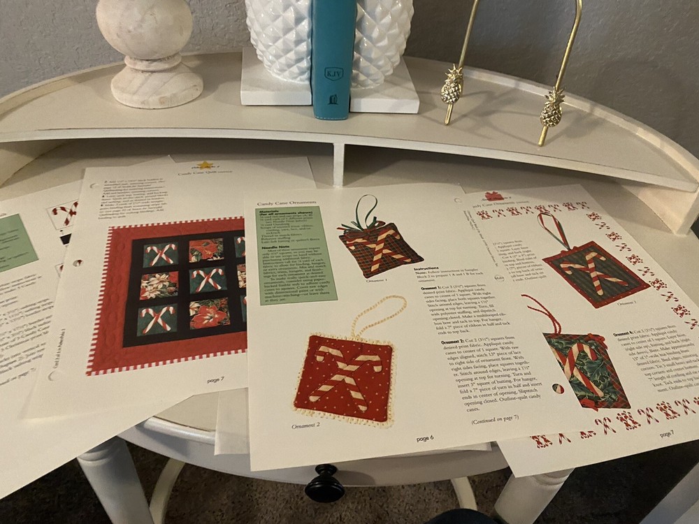 Candy Cane Wall Quilt Pattern & Candy Cane Quilted Holiday Ornaments Pattern