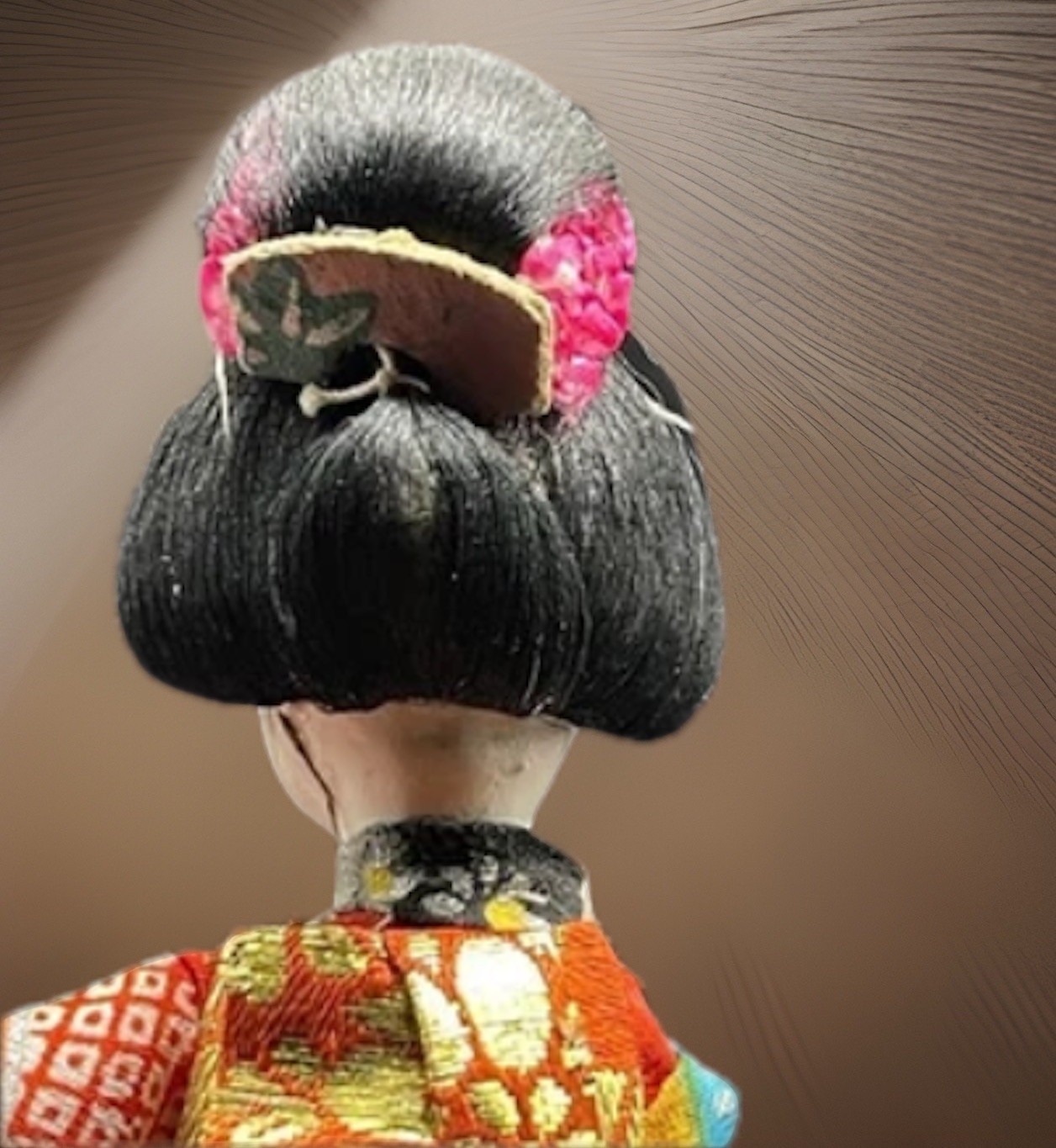 Rare Vintage Japanese Hand Made Japanese Geisha Girl Old Signs Of Age Decay Face