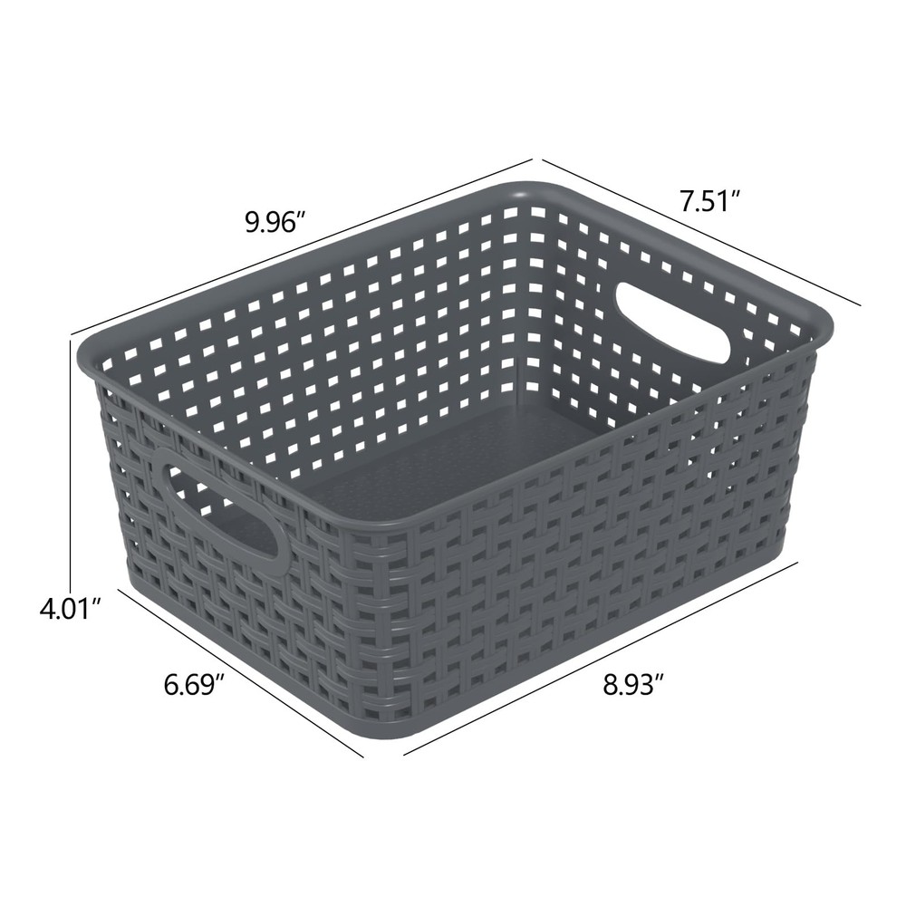 12 Packs Plastic Weave Storage Baskets, Plastic Small Shelf Baskets for Cabin...