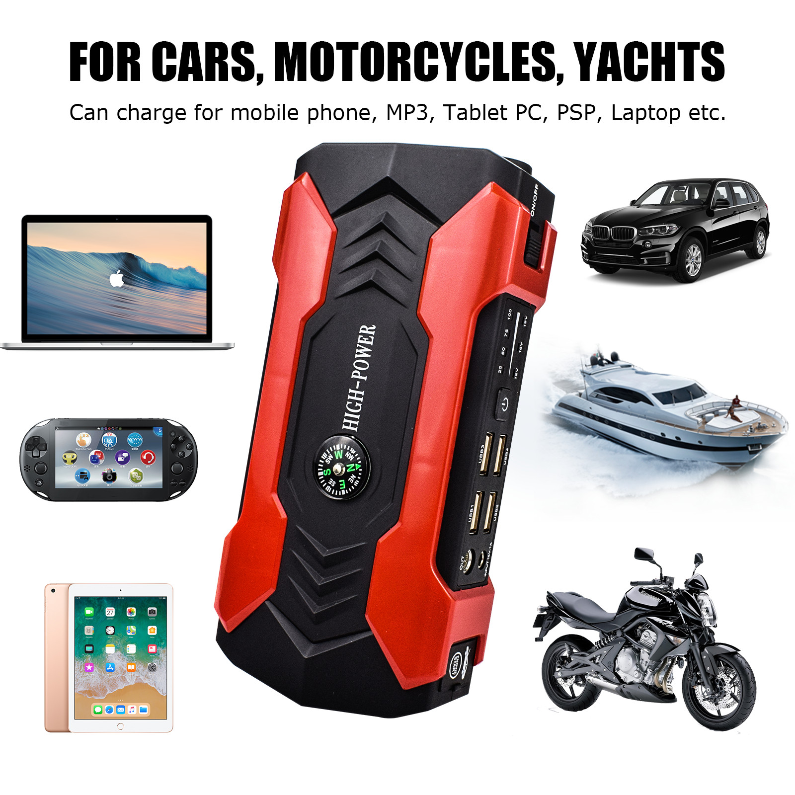 Car Jump Starter 100000mAh Booster Jumper Box Power Bank Battery Charger