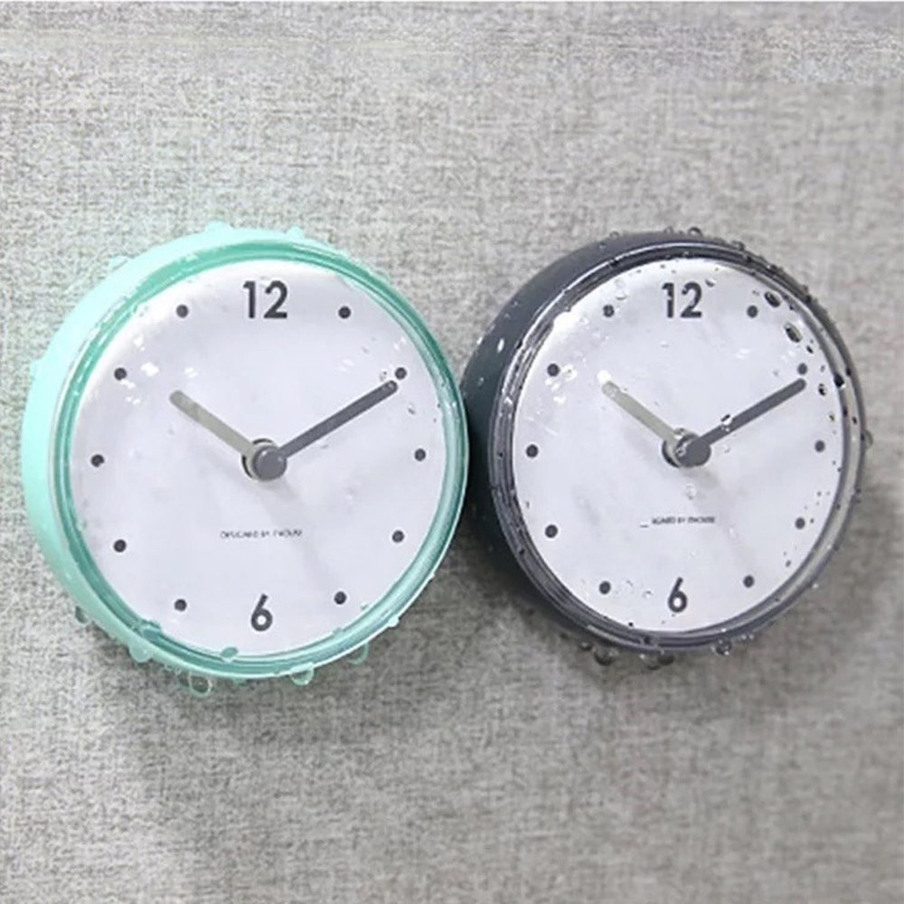 Mirror Wall Clock Bathroom Wall Clock Bathroom Plastics Waterproof 75x75mm