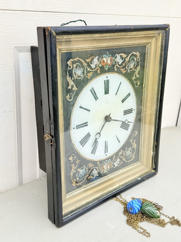 Antique Black Forest Picture Frame Wall Clock